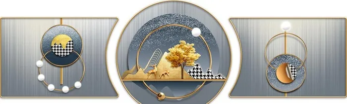 麋鹿星空山水装饰画图片