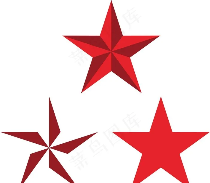 红色立体质感正五角星图片