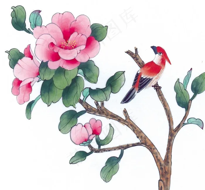 中式花鸟工笔画图片