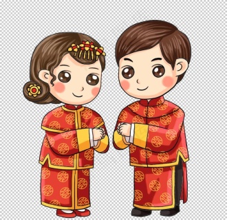 卡通可爱爱心新郎新娘西式婚礼结免抠元素10241369px72dpipsd模版下载