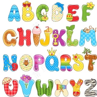 i可爱卡通字母ai矢量模版下载