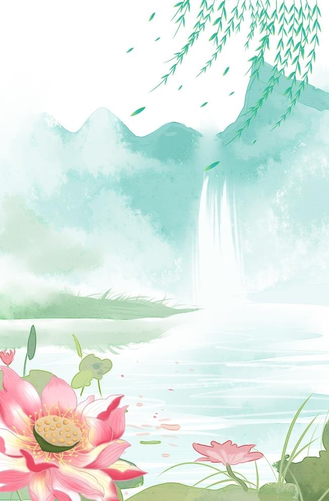 夏日荷花背景图片