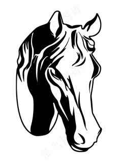 黑色马头剪影图片epsai矢量模版下载