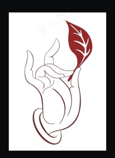 佛手美容背景祥云禅意图片210x297cdr矢量模版下载