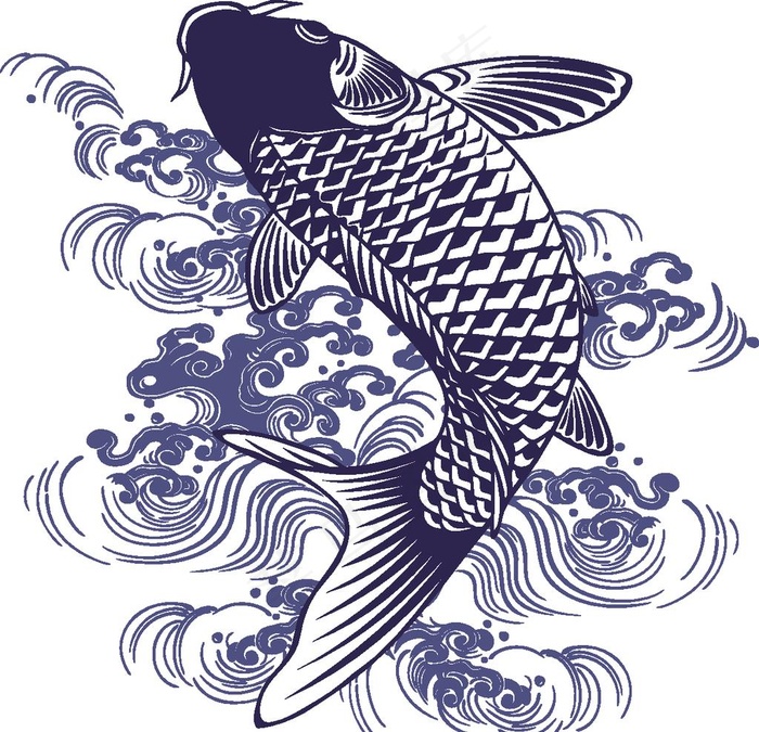 传统鲤鱼图案图片