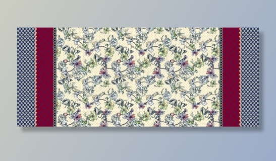 大牌 双边定位花 数码印花图片