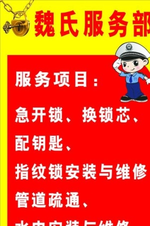 开锁换锁名片图片cdr矢量模版下载