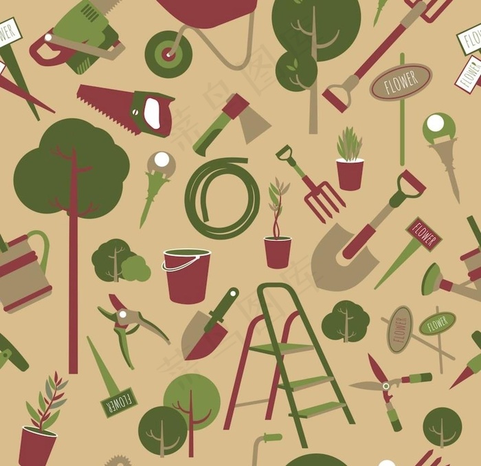 农场劳作工具矢量素材图片