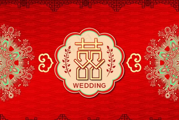 中式婚礼    婚礼背景图片