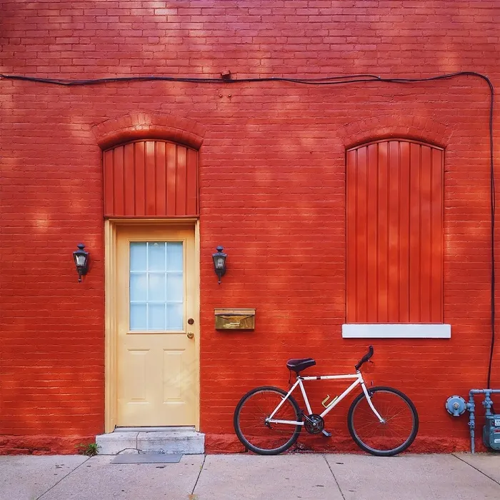 红色，房子，首页，家庭甜蜜的家，自行车，周期