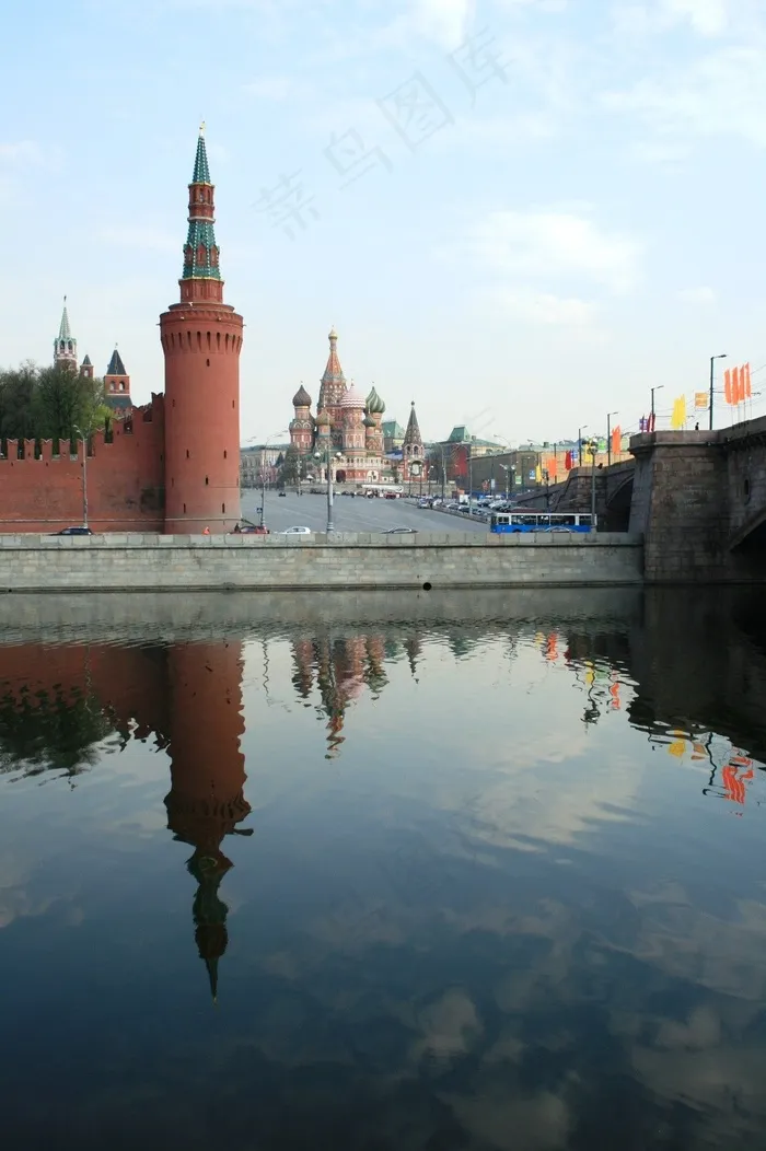 河，莫斯科，俄罗斯，水，蓝天，一天时间