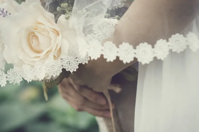 婚礼，花束，爱，白色，新娘，玫瑰，花的