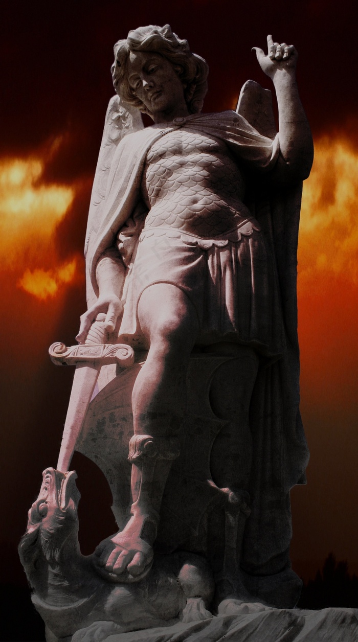 雕像大天使米迦勒龙剑公墓