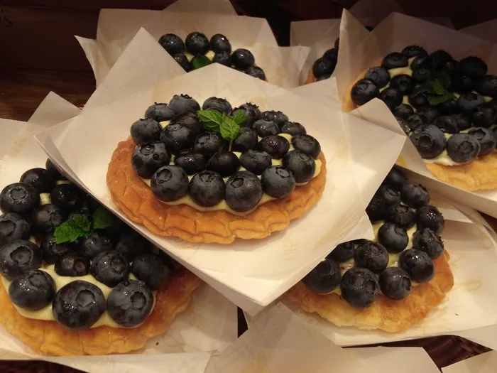 华夫饼，蓝莓，新鲜，水果，甜点，蛋糕，甜