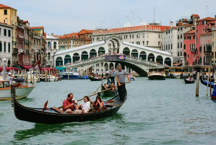 里亚托，威尼斯，吊船，里亚托桥，威尼斯，意大利