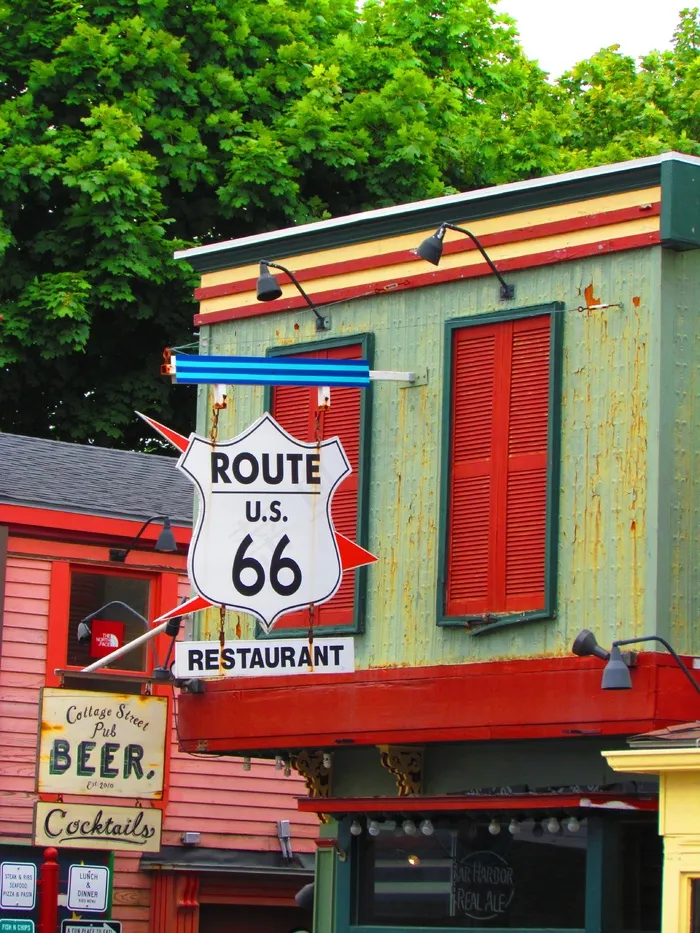 66号公路，缅因州，餐厅，业务，标志，旅行