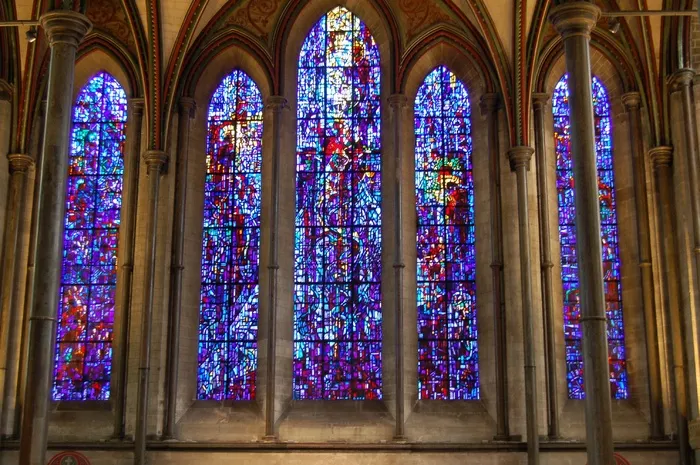 大教堂，彩绘玻璃，玻璃，窗口，教堂，艺术