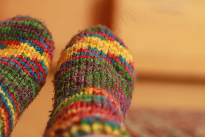 袜子，冬天，温暖，针织，多彩，手工劳动