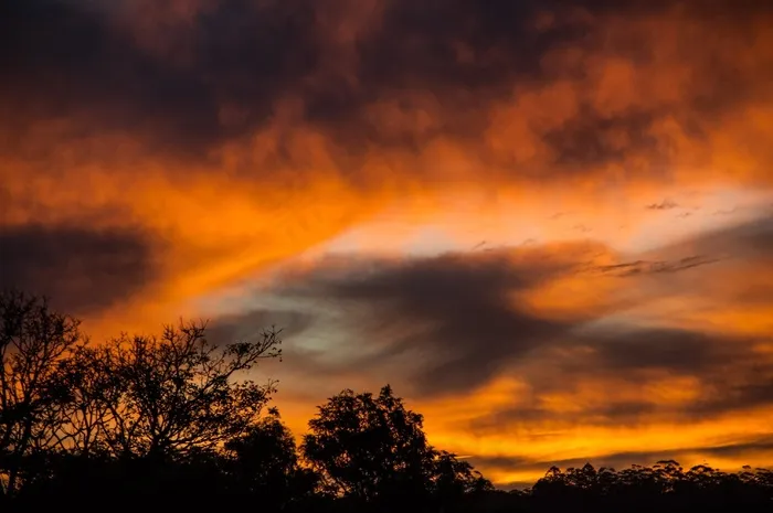 日落，天空，云团，橙色，灰色，戏剧性，澳大利亚