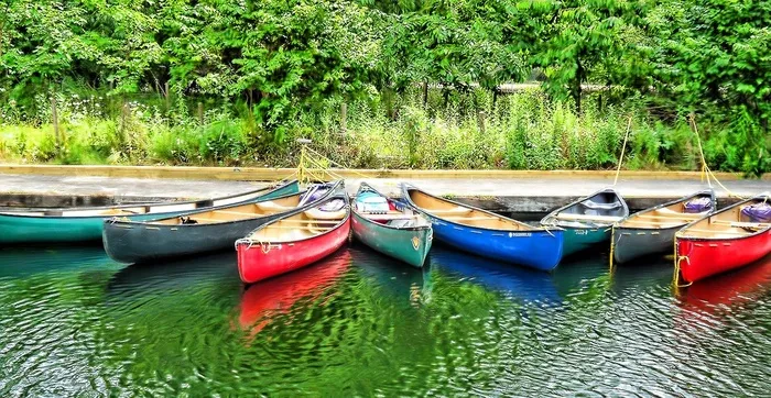 独木舟，河流，户外活动，桨，湖泊，休闲