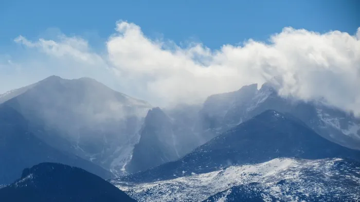 山，高峰，雪，天空，科罗拉多州，景观