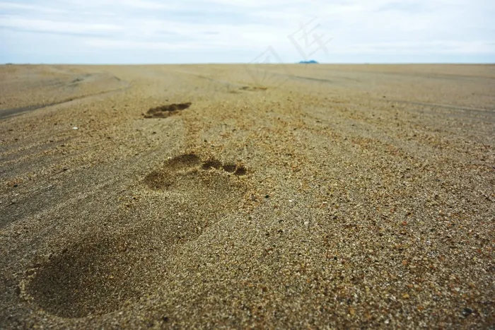 脚步声，沙子，海滩，脚，打印，假期，夏天
