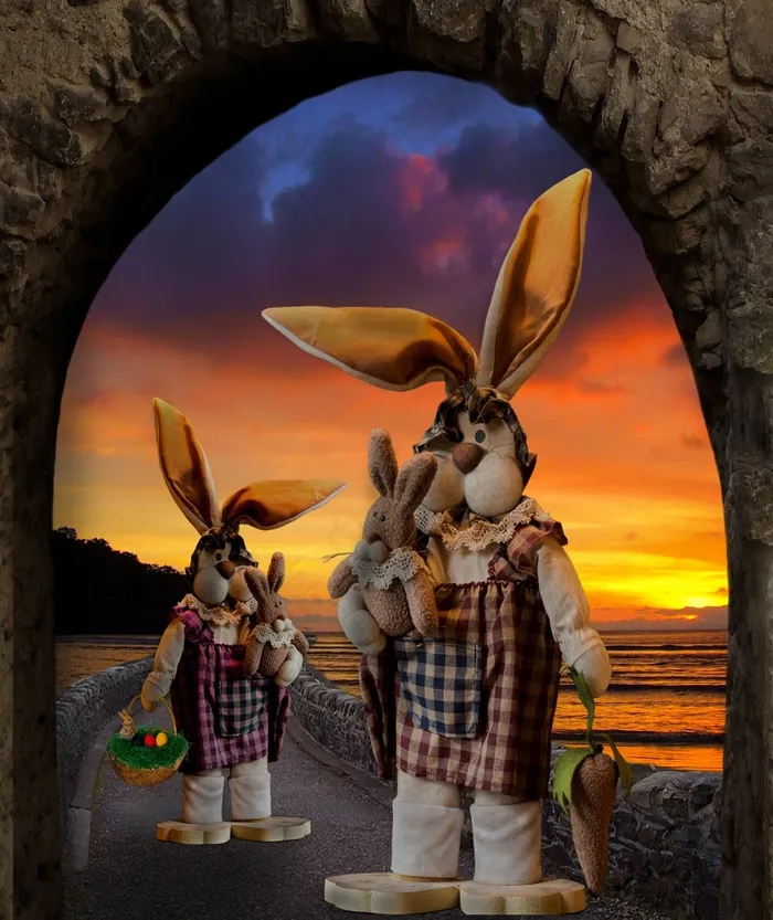 复活节，复活节兔子，贺卡