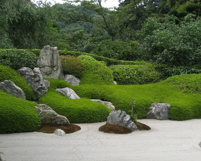禅宗，花园，日本，石头，沙，自然，佛教