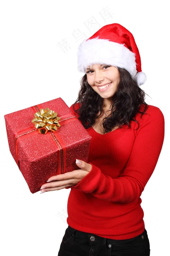 圣诞，克劳斯，可爱，礼物，女孩，快乐，帽子，假期
