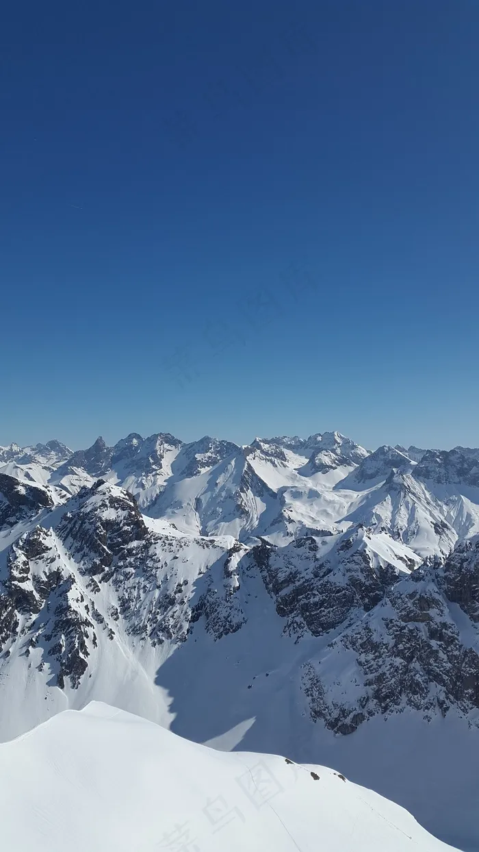 阿尔高，高山，冬天，雪，全景，阿尔高阿尔卑斯山