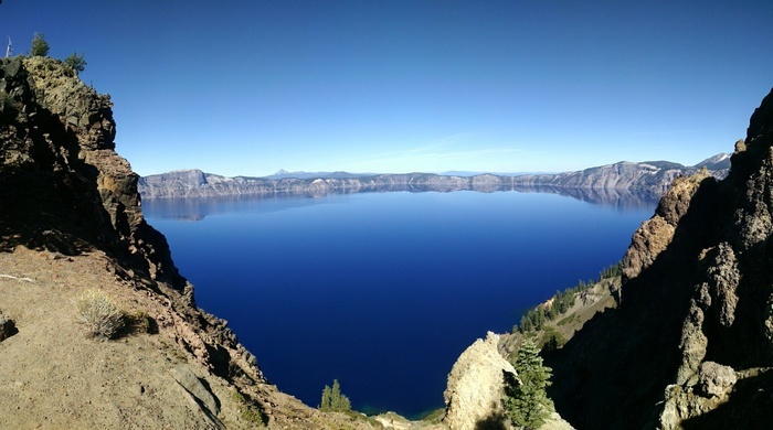 火山口湖俄勒冈国家公园蓝色性质水
