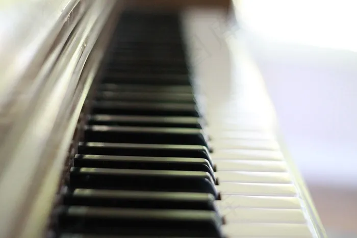 钢琴键，黑色和白色，钢琴，音乐，黑色