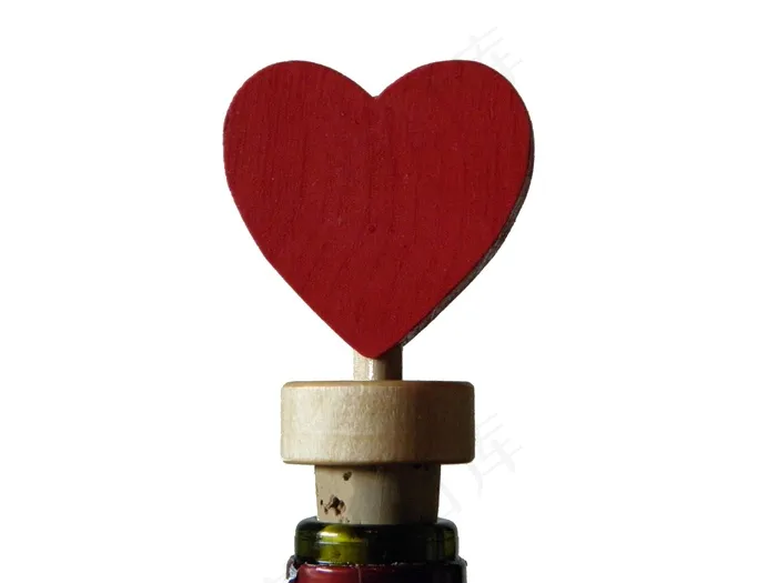 心，红色，瓶，酒，爱情