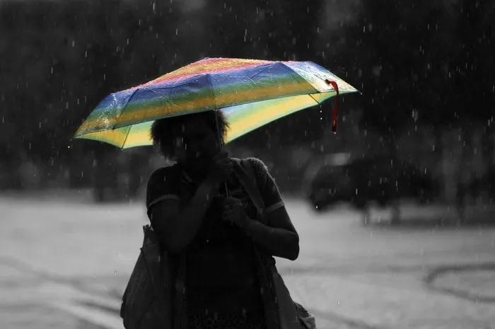 伞，雨，颜色，女人