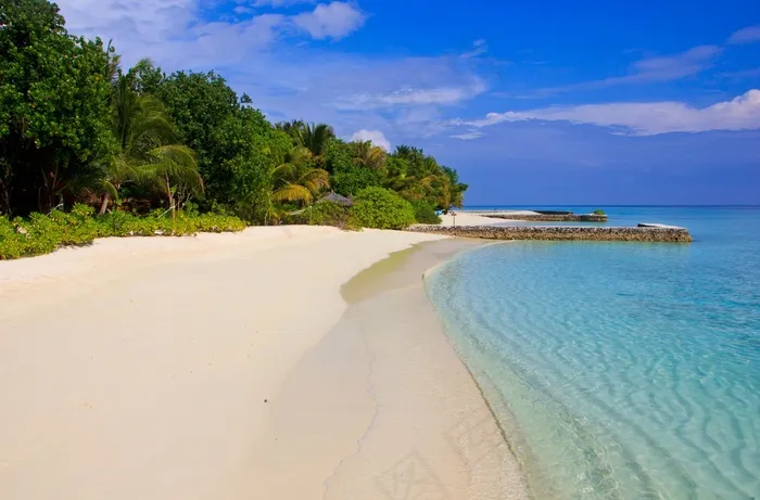 马尔代夫，环礁湖，蓝色，天堂，异国情调，海滩，岛