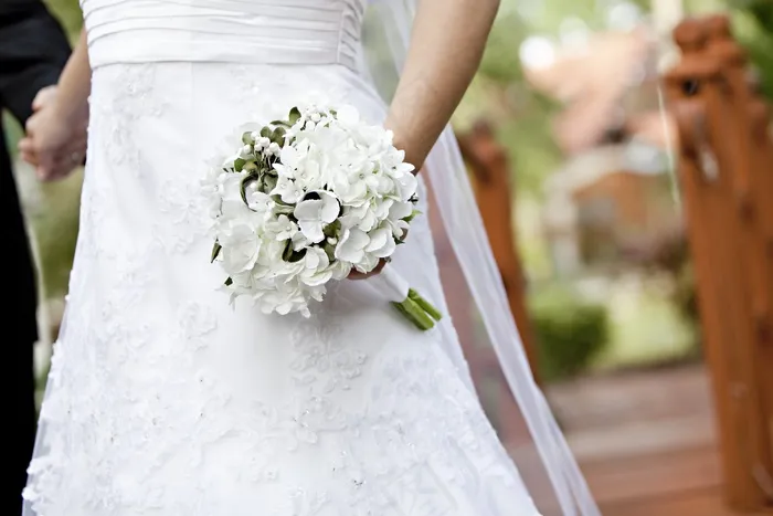 新娘，婚礼，花束，新娘，礼服，妻子，事件