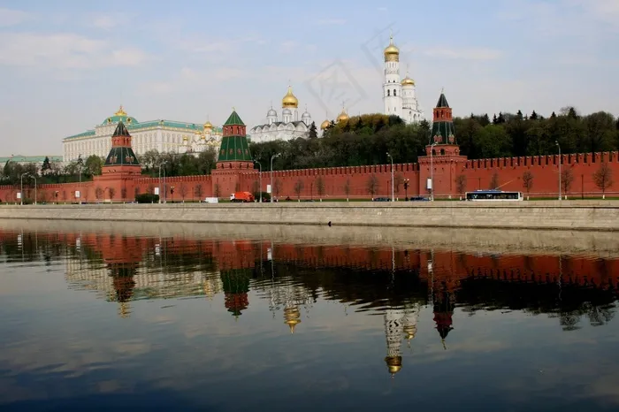 河，莫斯科，俄罗斯，水，蓝天，一天时间