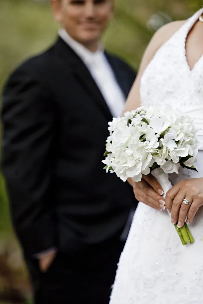 花束，婚礼，新娘，白色，鲜花，爱情，婚姻