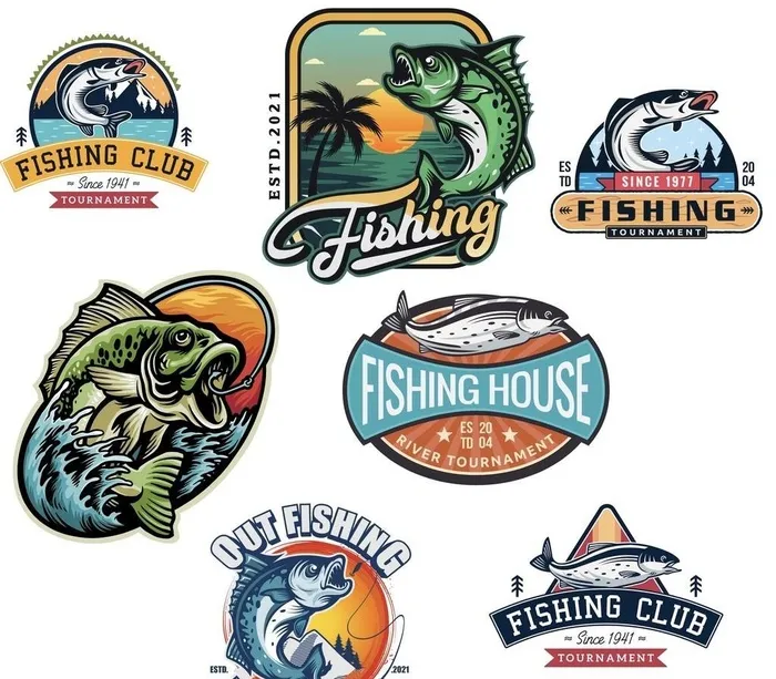 钓鱼,钓鱼俱乐部,钓鱼徽章,钓鱼图标