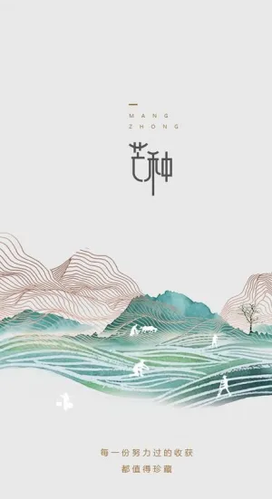中国传统24节气芒种海报图片
