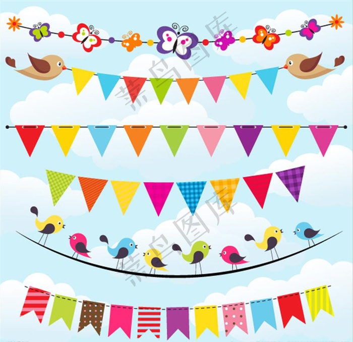 矢量三角吊旗拉旗图片eps,ai矢量模版下载